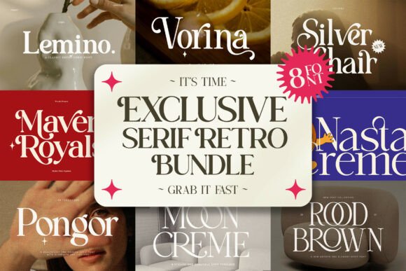 Exclusive Serif Retro Bundle: A Premium Typeface for Editorial Design