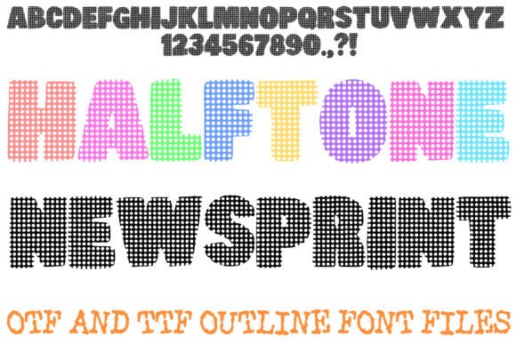 Halftone Newsprint: A Bold Decorative Typeface for Crafters