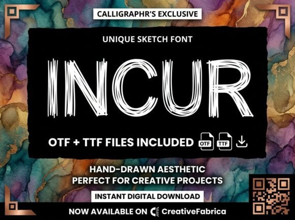Incur: A Decorative Display Font for Bold Brand Identity