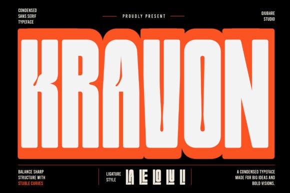 Kravon Font: A Bold Display Typeface for Modern Web Design