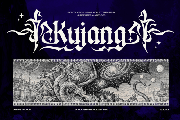 Kujang: A Dark Majestic Typeface for Editorial Design