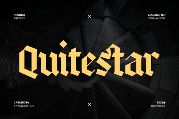 Quitestar: A Modern Gothic Blackletter Typeface for Bold Branding
